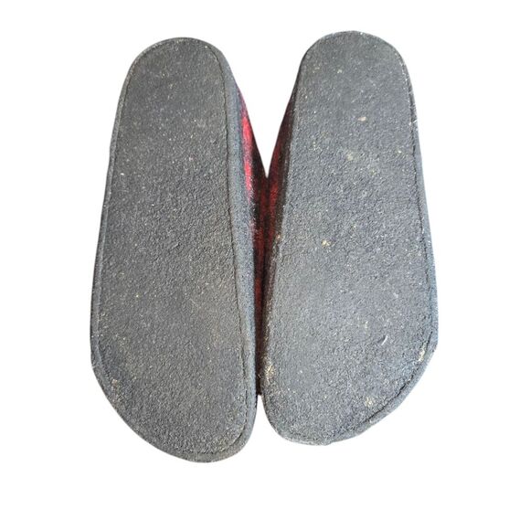 Birkenstock Zermatt Shearling Red & Black Plaid Wool Felt Slippers Size 37/L6 M4 - Picture 8 of 11